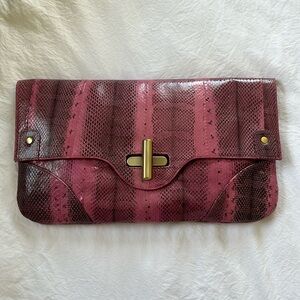 Pink snakeskin Beirn clutch